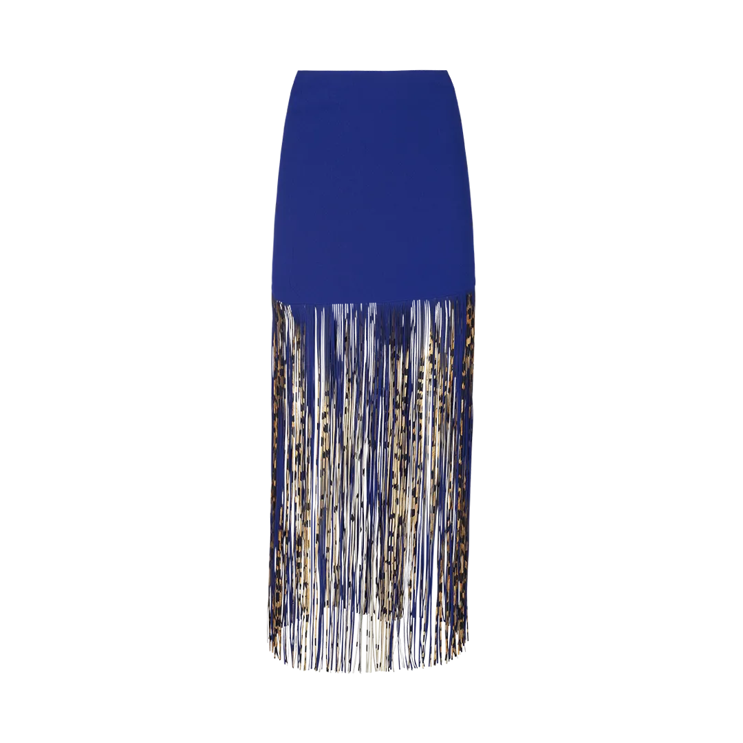 Fringed Cady Midi Skirt