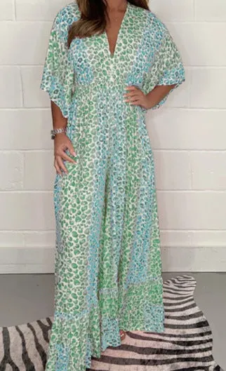 🔥LAST DAY PROMOTION- 48% OFF💃2024 NEW STYLE V-neck Leopard print Dress 💝